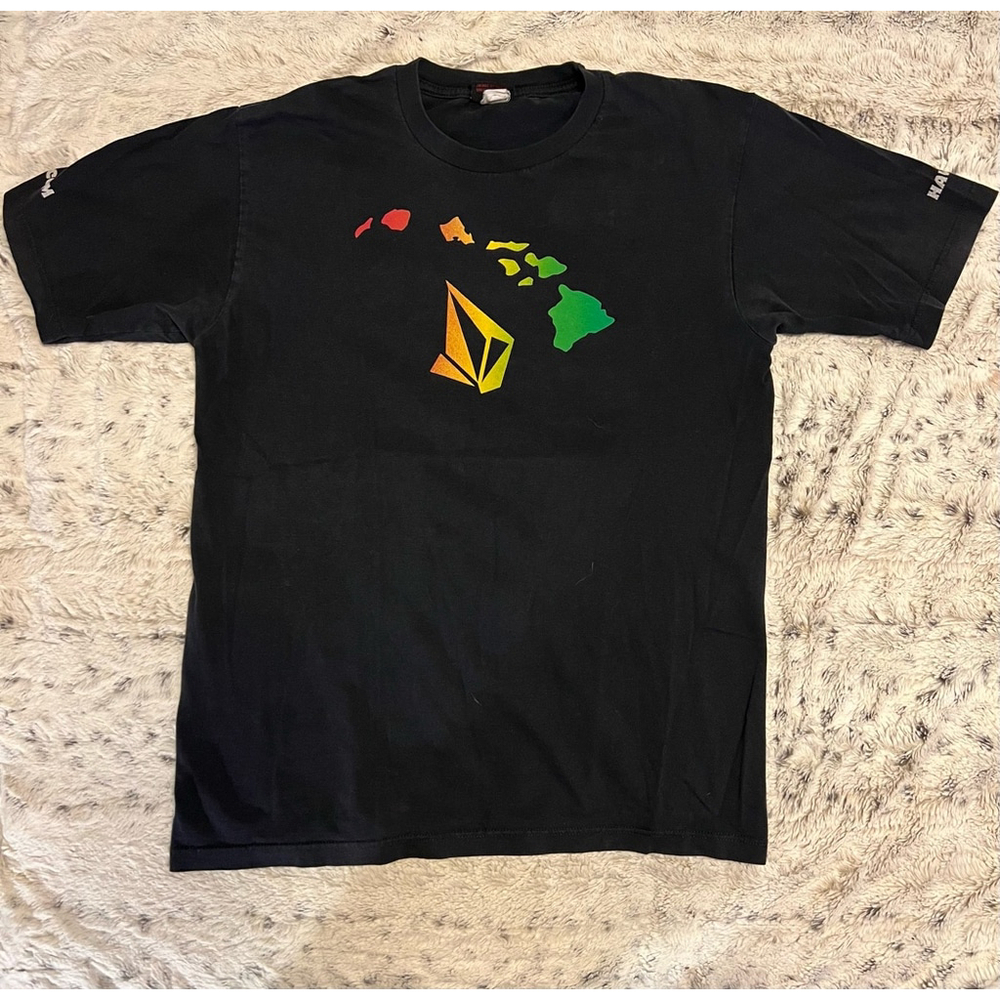 Volcom Hawaii Y2K Retro T-Shirt Men's Size Medium Black GUC